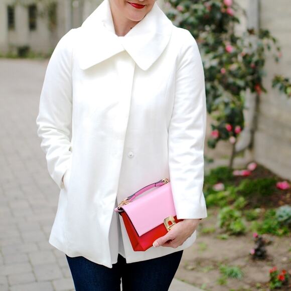 Jack By Bb Dakota Jackets & Coats White Mid Calf Lighter Weight Jacket Size L - Picture 13 of 16